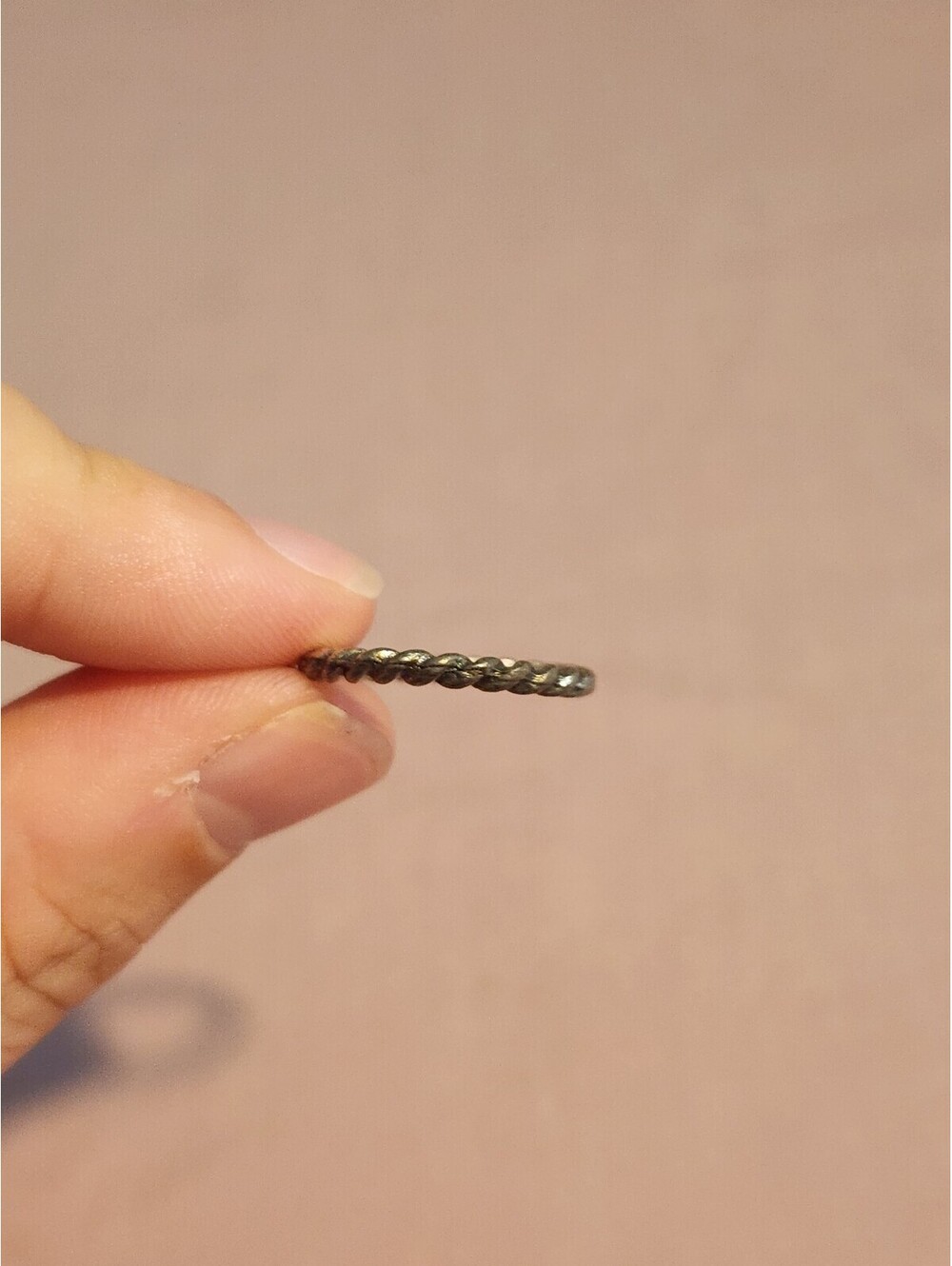Twisted Rope Style Silver Tone Ring Size 4 - Picture 3 of 6
